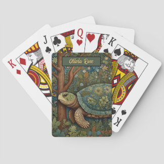Vintage retro turtle bohemian boho woodland poker cards