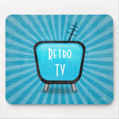 Vintage Retro TV Television Poster Mouse Pad