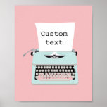 Vintage Retro Typewriter And Paper Design Poster at Zazzle