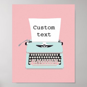 Vintage Retro Typewriter And Paper Design Poster by ComicDaisy at Zazzle
