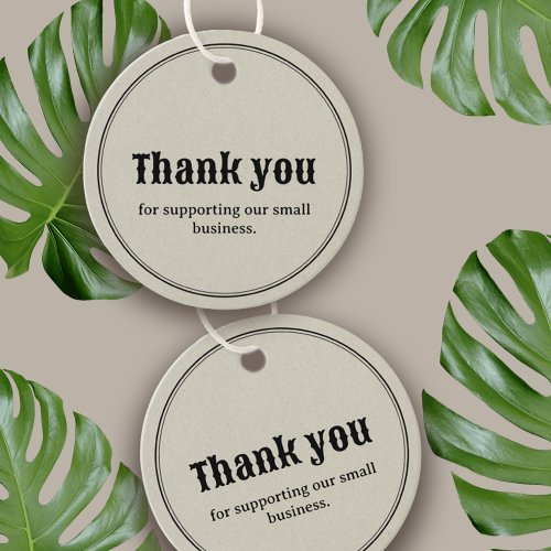 Vintage Retro Typography Business Thank You Tag