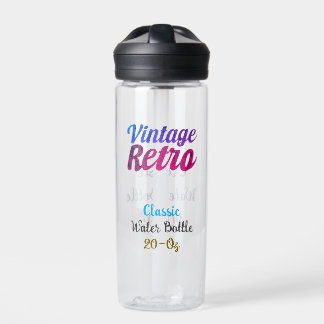 Vintage Retro Typography Design -20-Oz Water Bottle