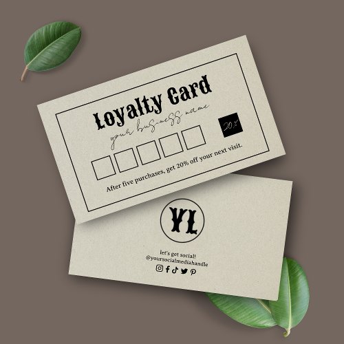 Vintage Retro Typography Logo Loyalty Cards