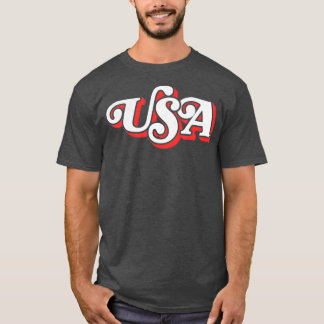 Vintage Retro Typography Patriotic 4th of July T-Shirt