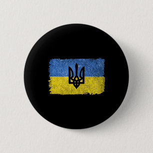 Vintage Retro Ukraine Ukrainian Flag Pride Patriot Button