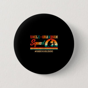 Vintage retro uncle grandson squad father's day button