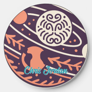 Vintage Retro Universe Solar System Milky Way Wireless Charger