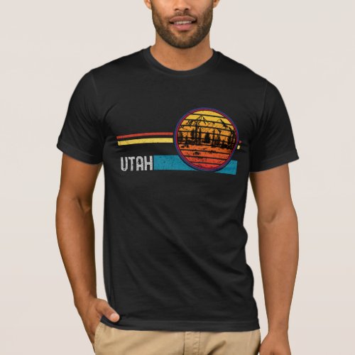 Vintage Retro Utah 80s 70s Mountain Hiking Camping T_Shirt