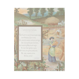 Vintage Retro Valentine, Country Farm Landscape Gallery Wrap