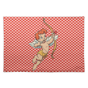 Vintage/retro Valentine's day cupid Cloth Placemat