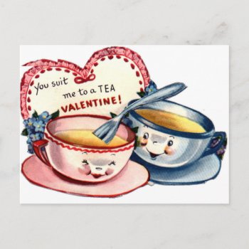 Vintage Retro Valentine's Day Holiday Postcard by ZazzleArt2015 at Zazzle