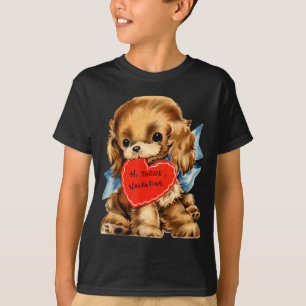 Vintage Retro Valentine's Day Puppy Dog Valentine  T-Shirt