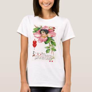 Vintage Retro Victorian Rose Valentine Card T-Shirt