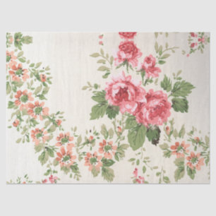 Vintage Retro Victorian Roses Mid Century Pattern Tissue Paper