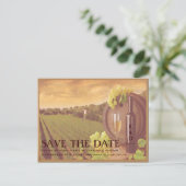 Vintage Retro Vineyard Sunset Save The Date Announcement Postcard (Standing Front)
