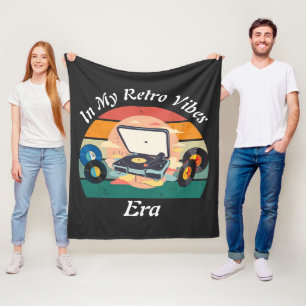 vintage retro vinyl Fleece Blanket
