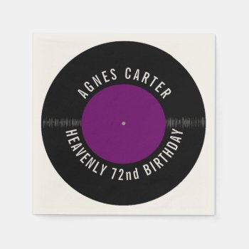 Vintage Retro Vinyl Record Personalized Party Napkins by riverme at Zazzle
