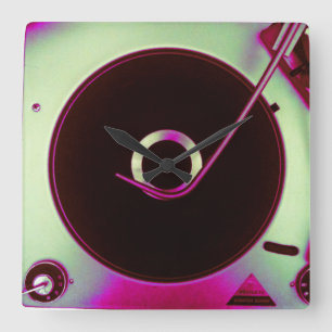 Vintage Retro Vinyl Record Player Clock