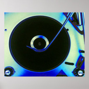 Vintage Retro Vinyl Record Player Poster