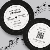 Vintage Retro Vinyl Record QR Wedding Invitation
