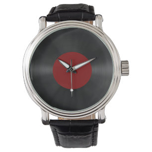 Vintage Retro Vinyl Record (Red) Watch