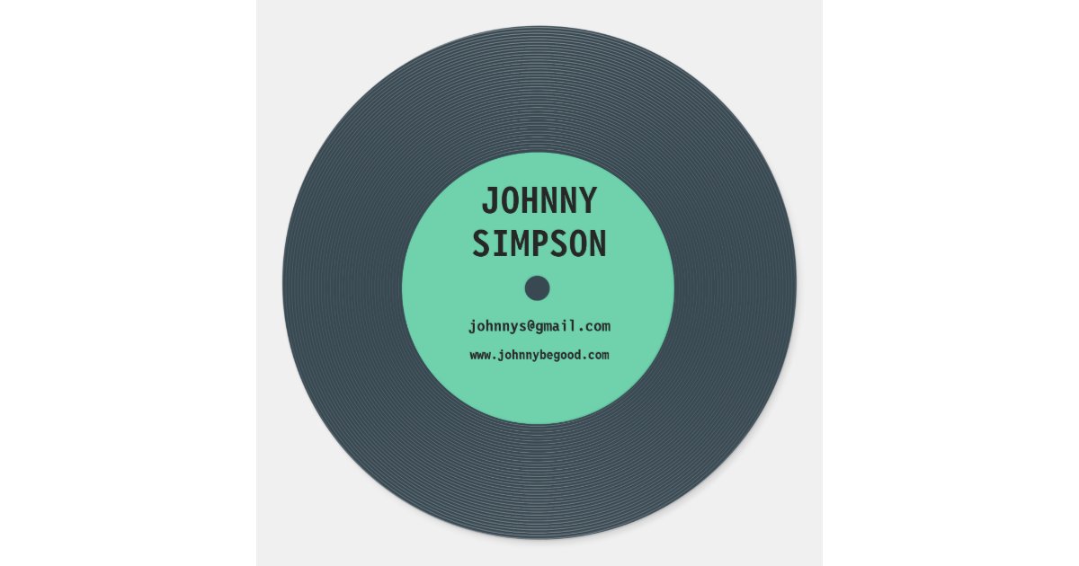 Vintage Retro Vinyl Record Text Template Sticker | Zazzle.com