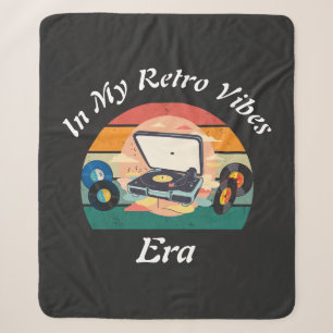 vintage retro vinyl Sherpa Blanket