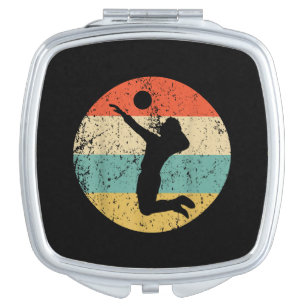Vintage Retro Volleyball Player Compact Mirror