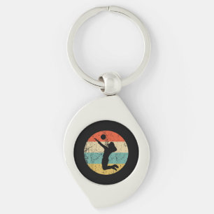 Vintage Retro Volleyball Player Keychain