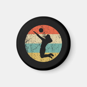 Vintage Retro Volleyball Player Magnet