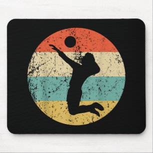 Vintage Retro Volleyball Player Mouse Pad