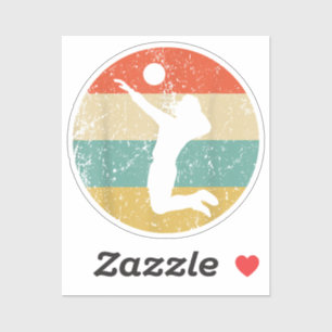 Vintage Retro Volleyball Player Sticker
