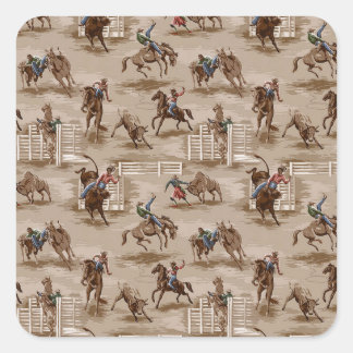 Vintage Retro Wallpaper Rodeo Cowboy Stickers