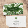 Vintage Retro Watercolor Palm Tree Leaves  Business Card