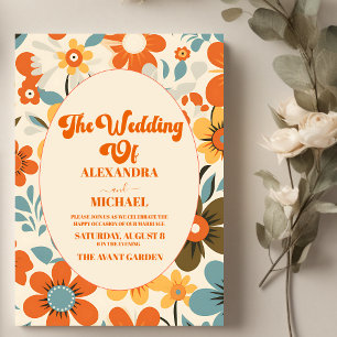 Vintage Retro Wedding Invitation