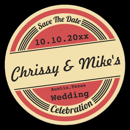 Vintage Retro Wedding Save The Date Coaster