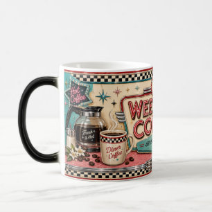 Vintage Retro Weekend Coffee 1950s Diner Mug
