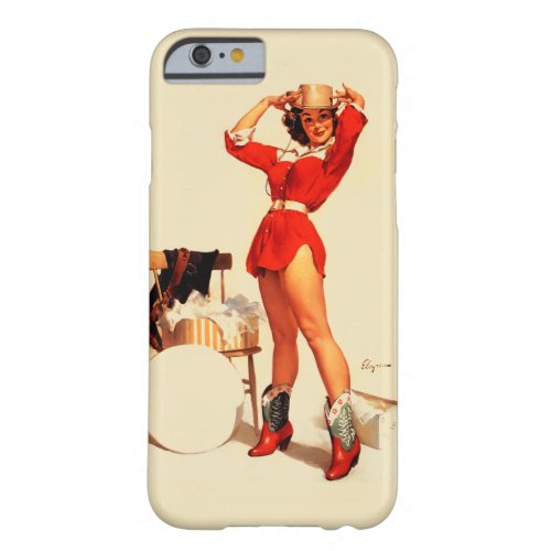 Vintage Retro Western Pin UP Girl Barely There iPhone 6 Case