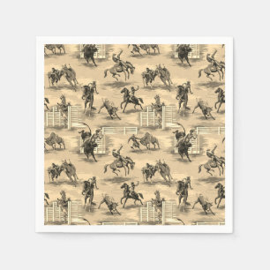 Vintage Retro Western Rodeo Cowboy Napkins