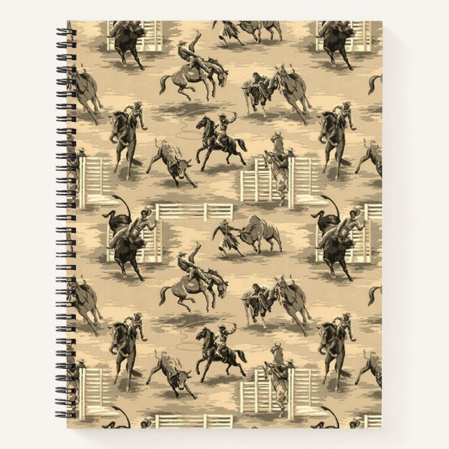 Vintage Retro Western Rodeo Cowboy Notebook (Front)