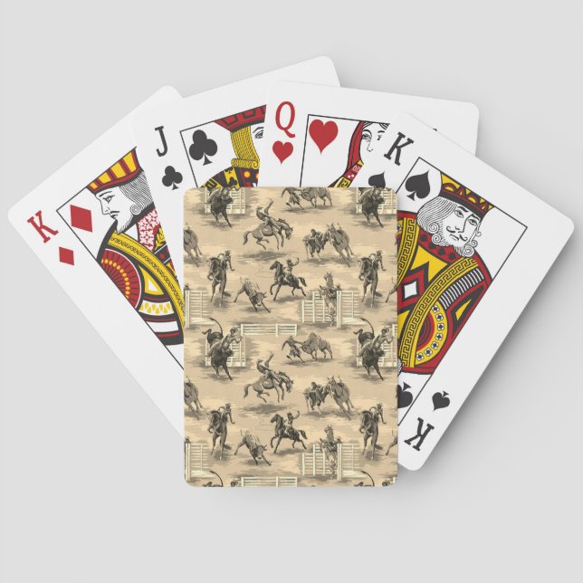 Vintage Retro Western Rodeo Cowboy Poker Cards (Back)