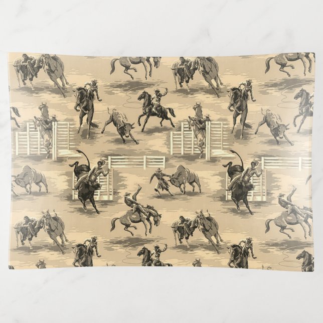 Vintage Retro Western Rodeo Cowboy Trinket Tray (Front)