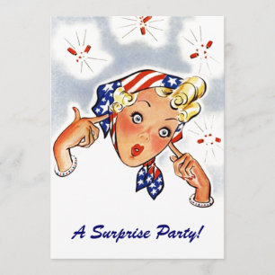 Vintage Retro Whimsical Surprise Party Invitations