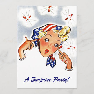 Vintage Retro Whimsical Surprise Party Invitations