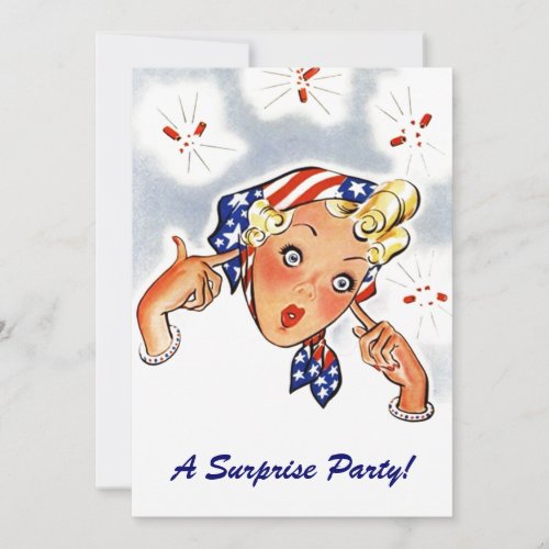 Vintage Retro Whimsical Surprise Party Invitations