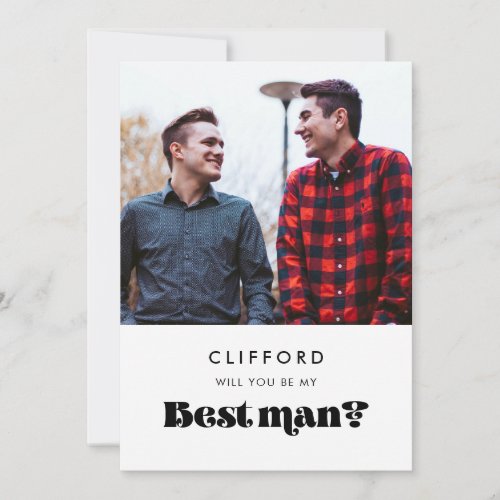Vintage retro Will you be my best man photo card