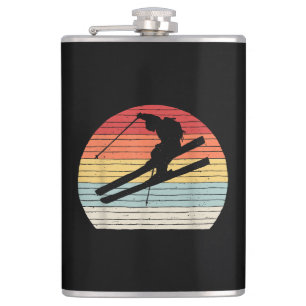 Vintage Retro Winter Sports Skiing Flask
