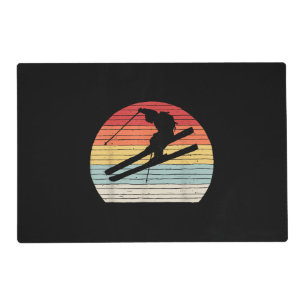 Vintage Retro Winter Sports Skiing Placemat