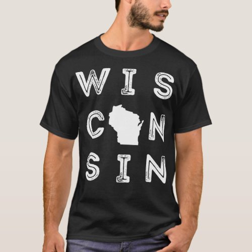 Vintage Retro Wisconsin Home State Midwest Up Nort T_Shirt