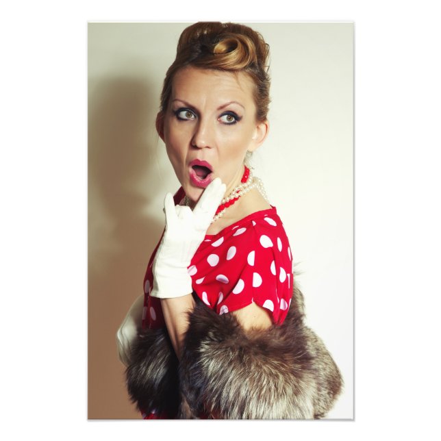 Vintage retro woman photo print (Front)